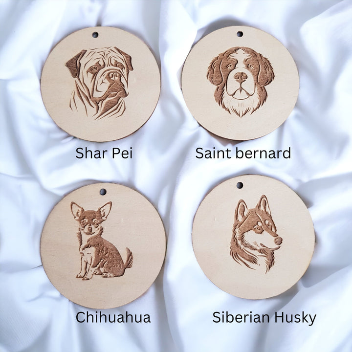 Christmas Personalised Dog Bauble - Tree Decoration Keepsake, Pet Festive Ornament - Various Breeds