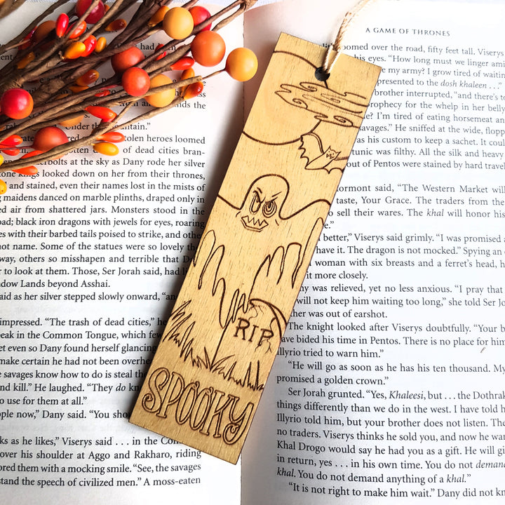 Halloween Ghost Bookmark for the Autumn Festival, Pumpkin Fall Bookmarks for Book Lovers, Birthday Gift, Spooky Reading Season