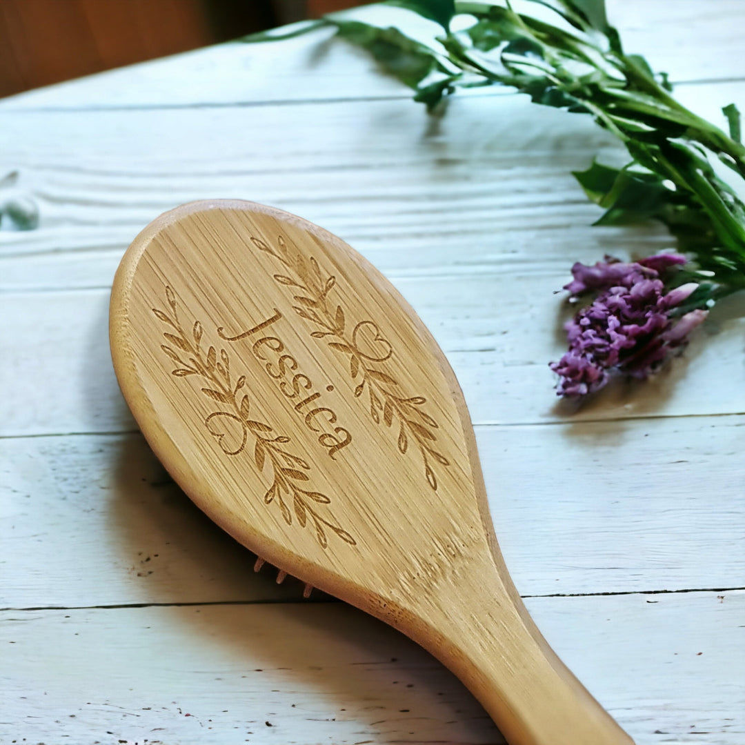 Personalised Eco friendly bamboo hair brush