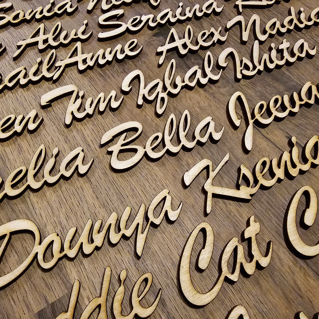 Rustic wooden names / words - custom laser cut