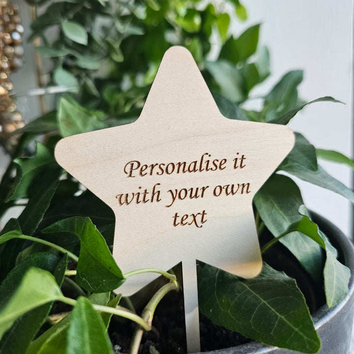 Personalised Star Shape Plant Gift Tag - Star shape