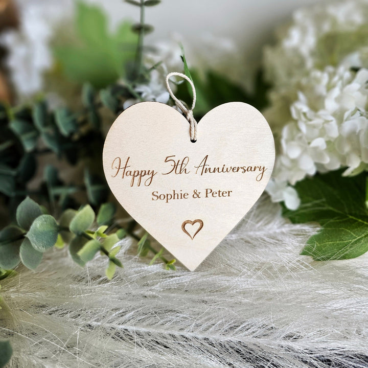 Personalised Happy Anniversary Wooden Gift Tag