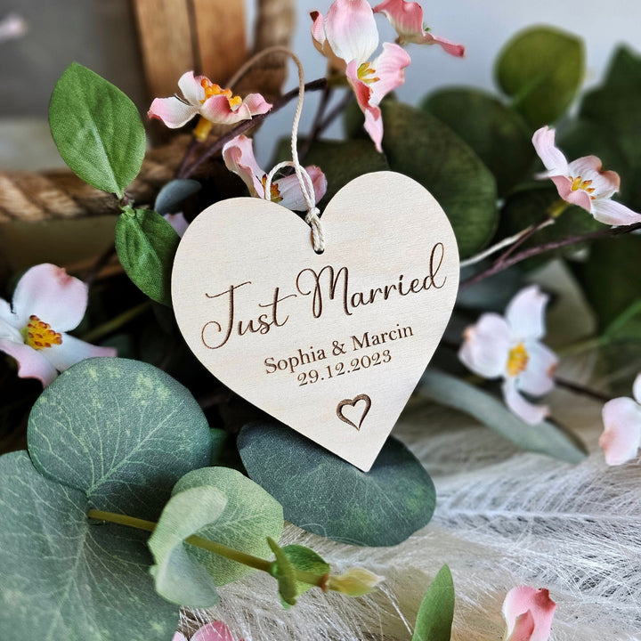 Just Married Keepsake - Personalised Rustic Boho Wedding Gift Tag