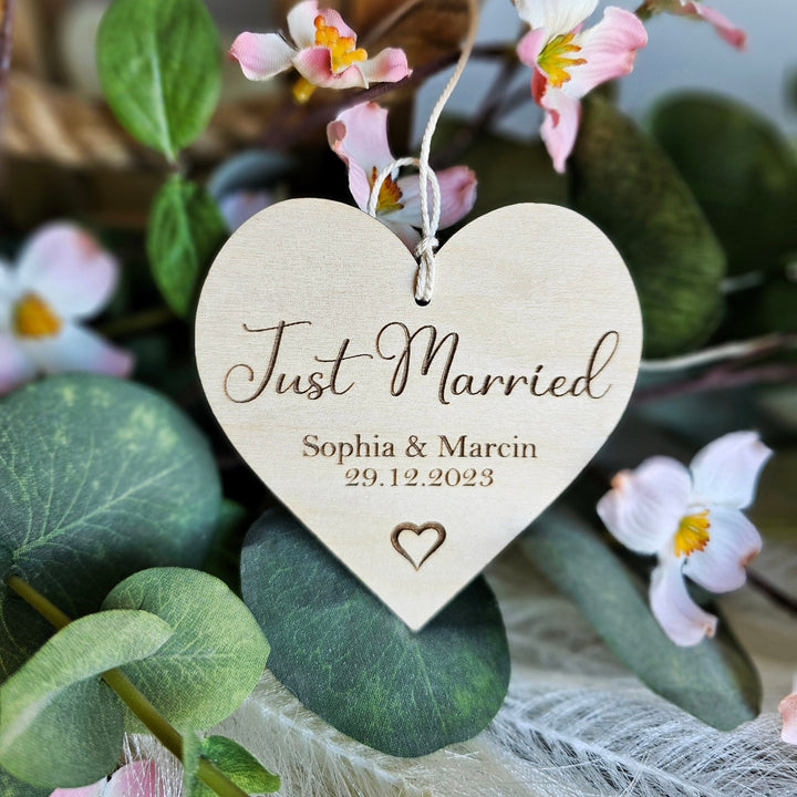 Just Married Keepsake - Personalised Rustic Boho Wedding Gift Tag