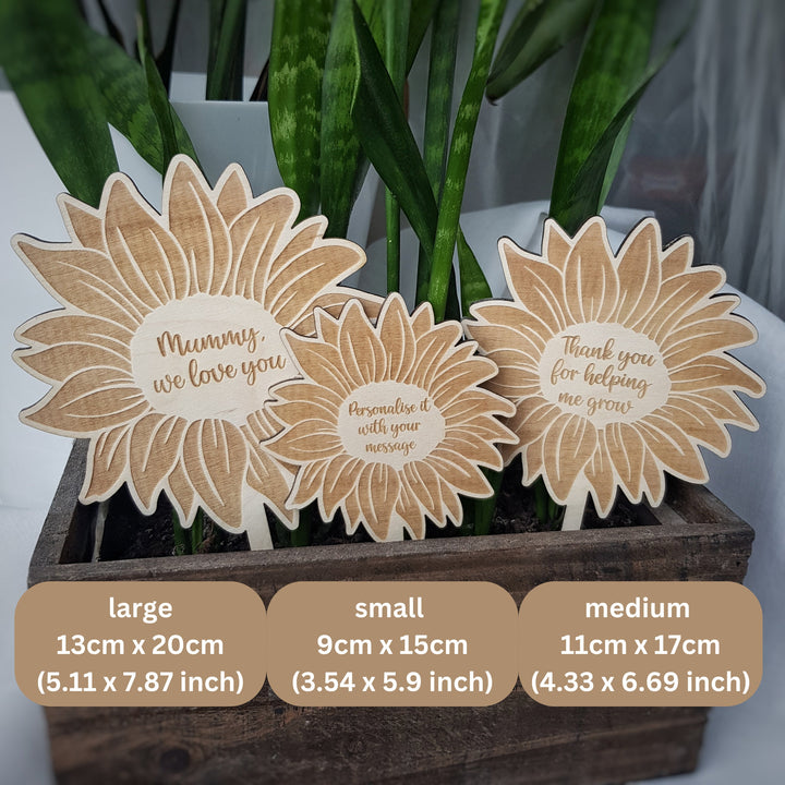 Personalised Sunflower Plant Lover Gift Tag