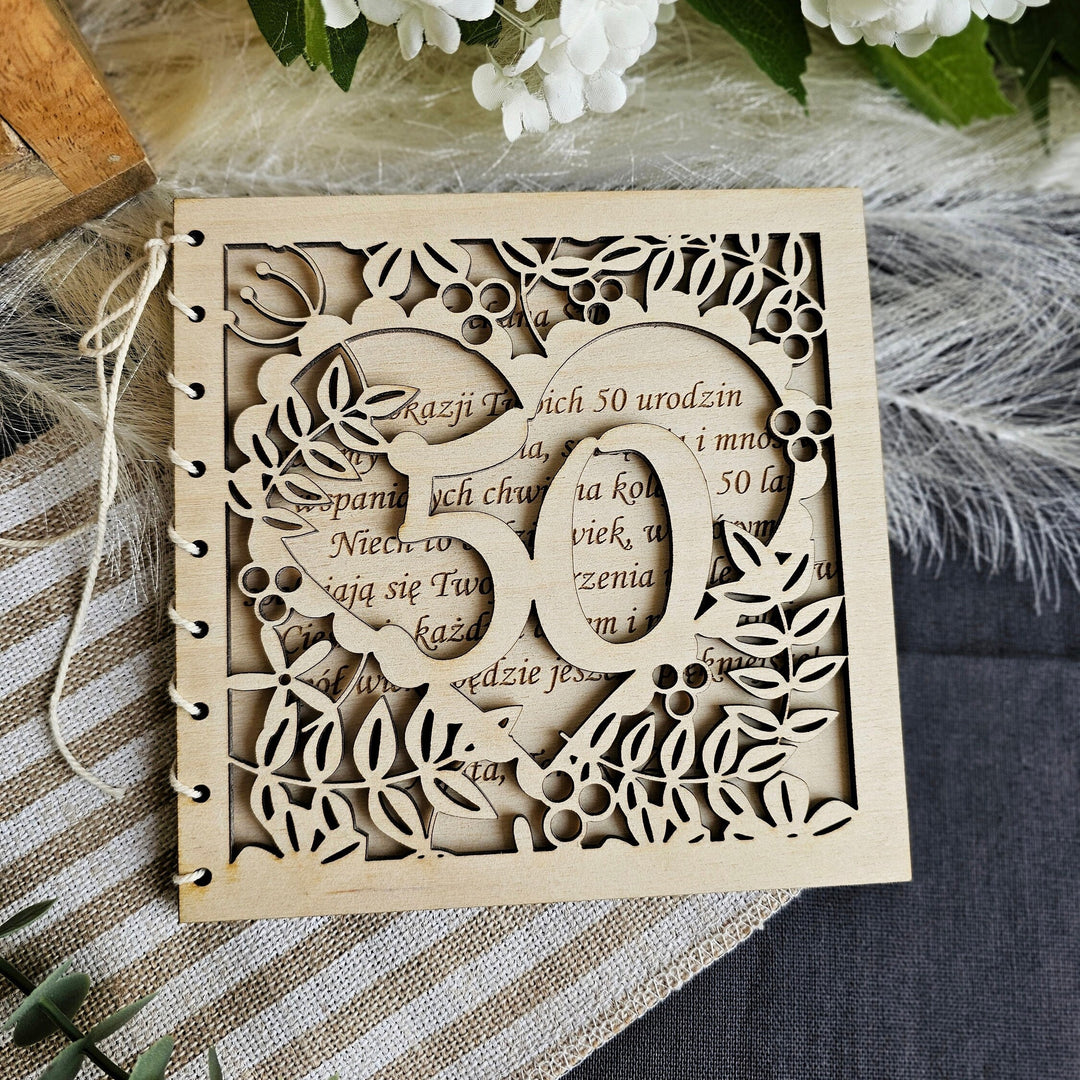 Personalised Wooden Birthday Card: Heart of Flowers Keepsake Gift