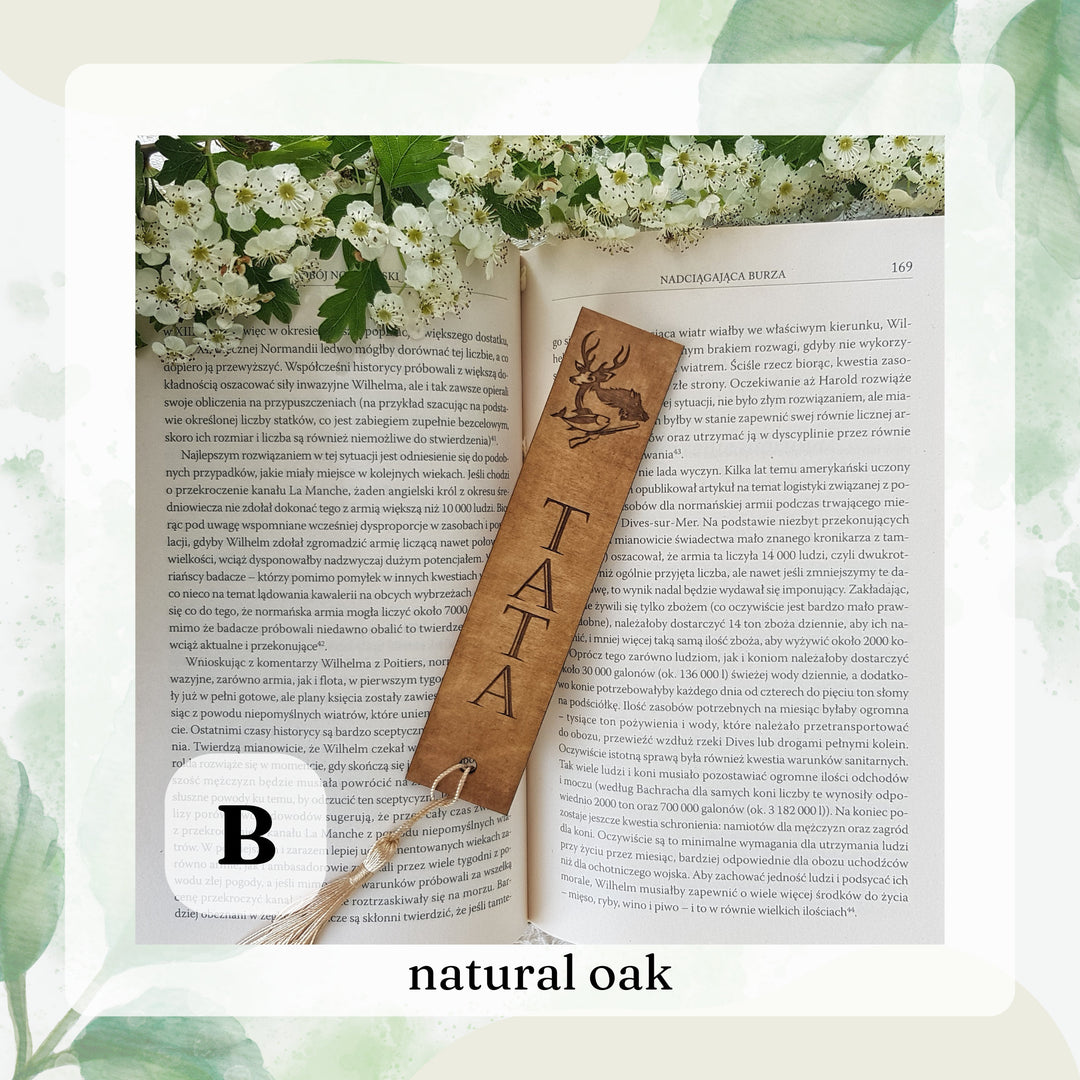 Personalised Wooden Bookmark for a Hunter