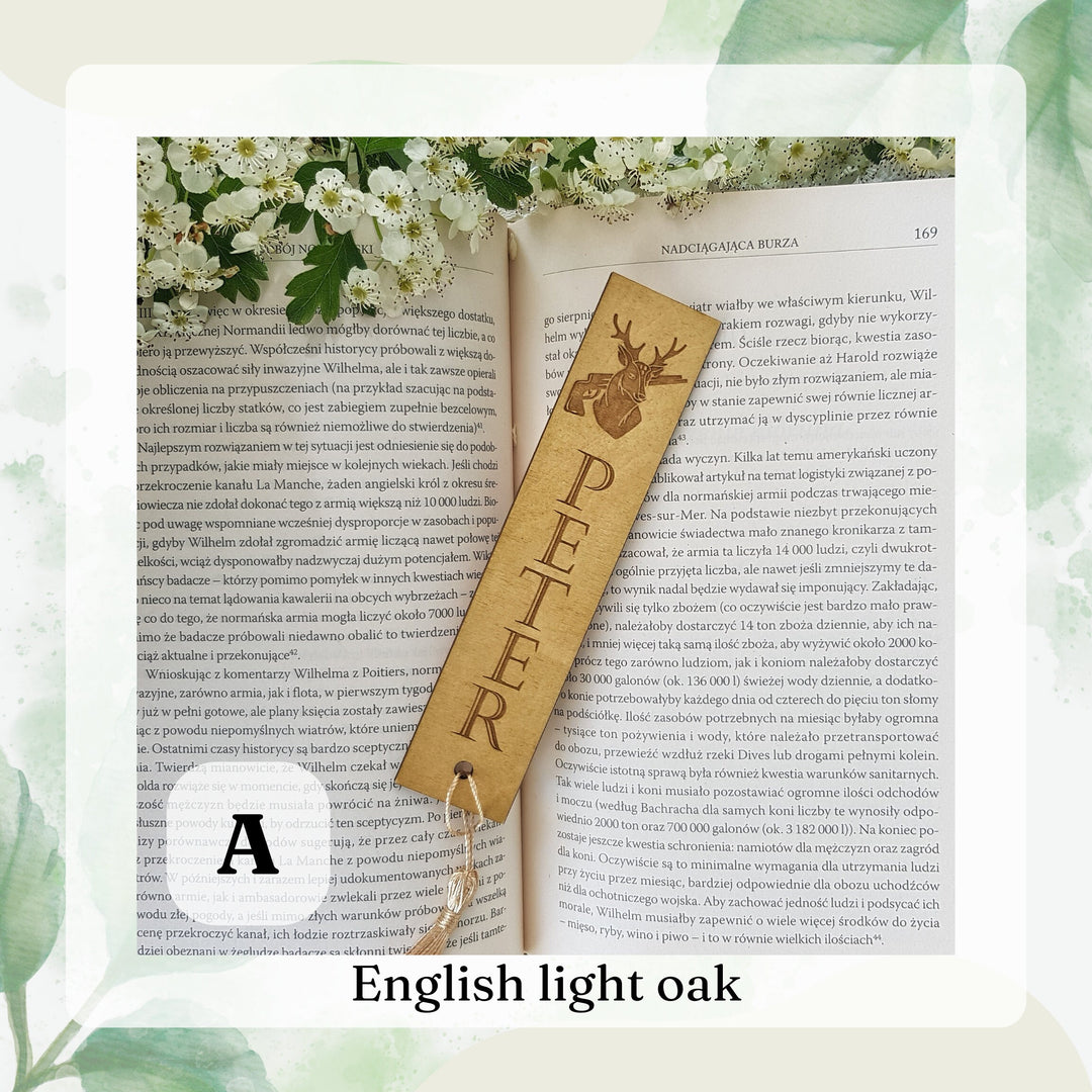 Personalised Wooden Bookmark for a Hunter