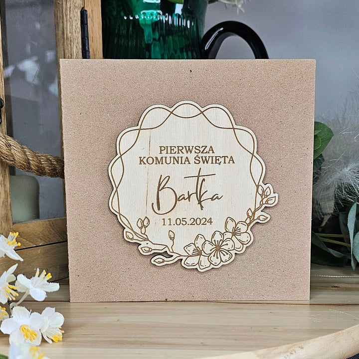 Eco Kartka Pierwsza Komunia Swieta - Personalised First Holy Communion Card