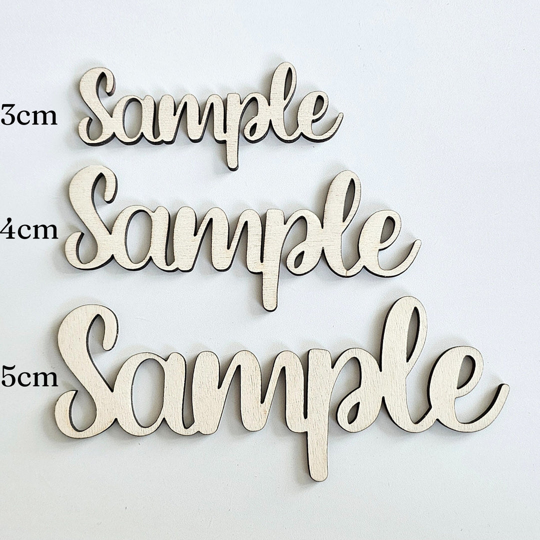 Personalised Laser Cut Wooden Words, Rustic Wedding Place Cards, Place Settings Names, wall art and craft