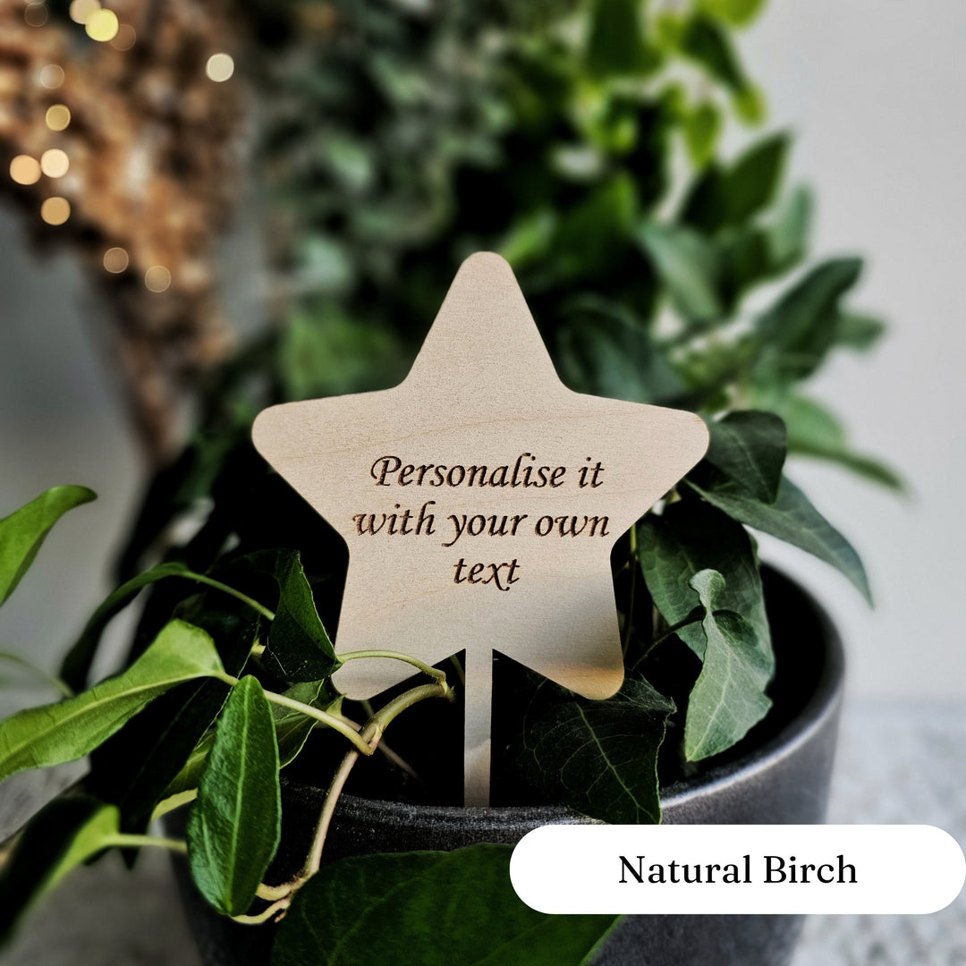 Personalised Star Shape Plant Gift Tag - Star shape