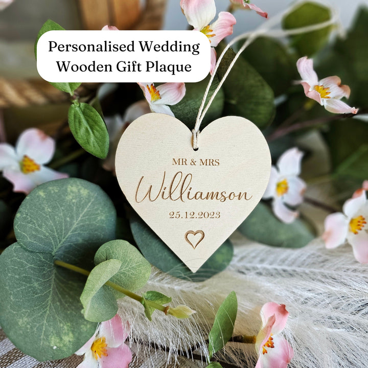 Mr & Mrs Gift Keepsake - Personalised Rustic Boho Wedding Ornament