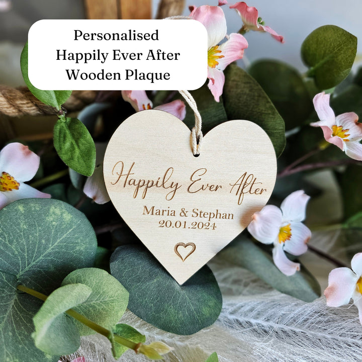 Happily Ever After Keepsake - Personalised Rustic Boho Wedding Gift Tag