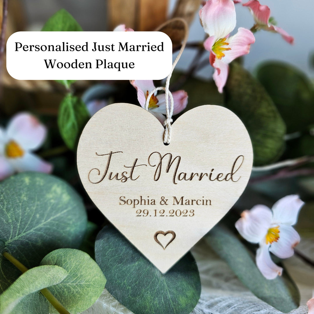 Just Married Keepsake - Personalised Rustic Boho Wedding Gift Tag