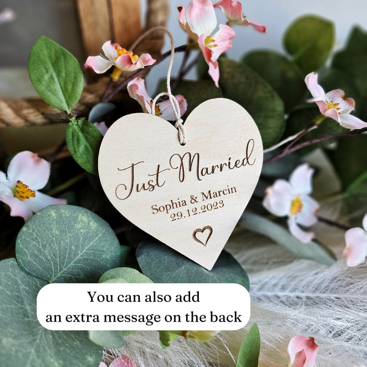 Just Married Keepsake - Personalised Rustic Boho Wedding Gift Tag