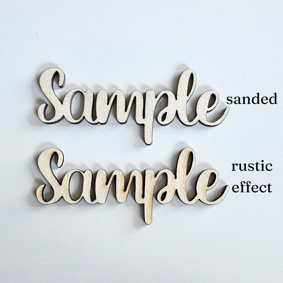 Personalised Laser Cut Wooden Words, Rustic Wedding Place Cards, Place Settings Names, wall art and craft