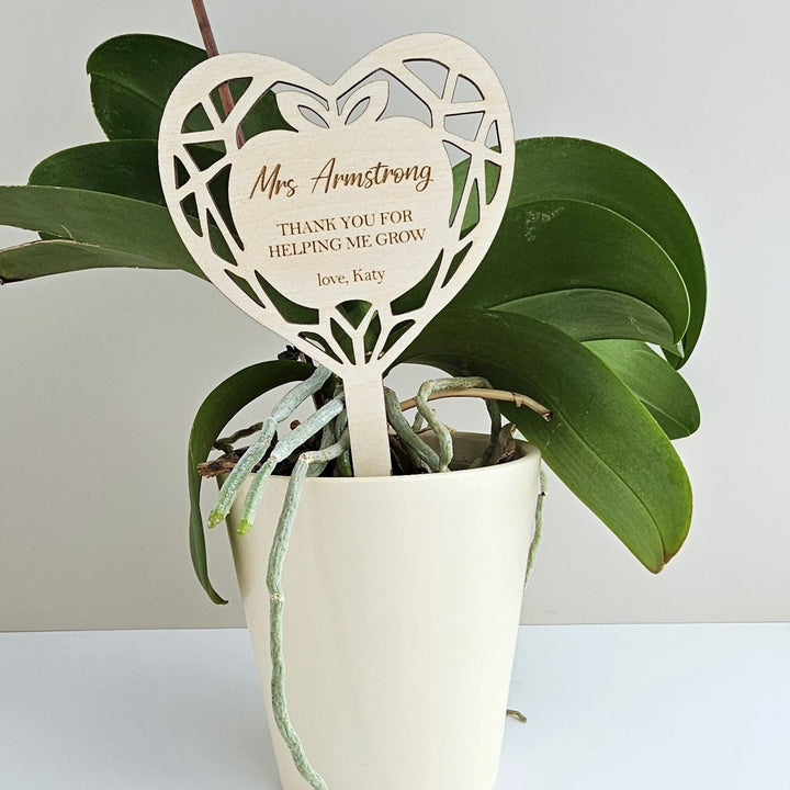 Personalised Wooden Plant Tag - Anniversary, Mother's Day, Teacher Appreciation, Birthdays, New Home Gift