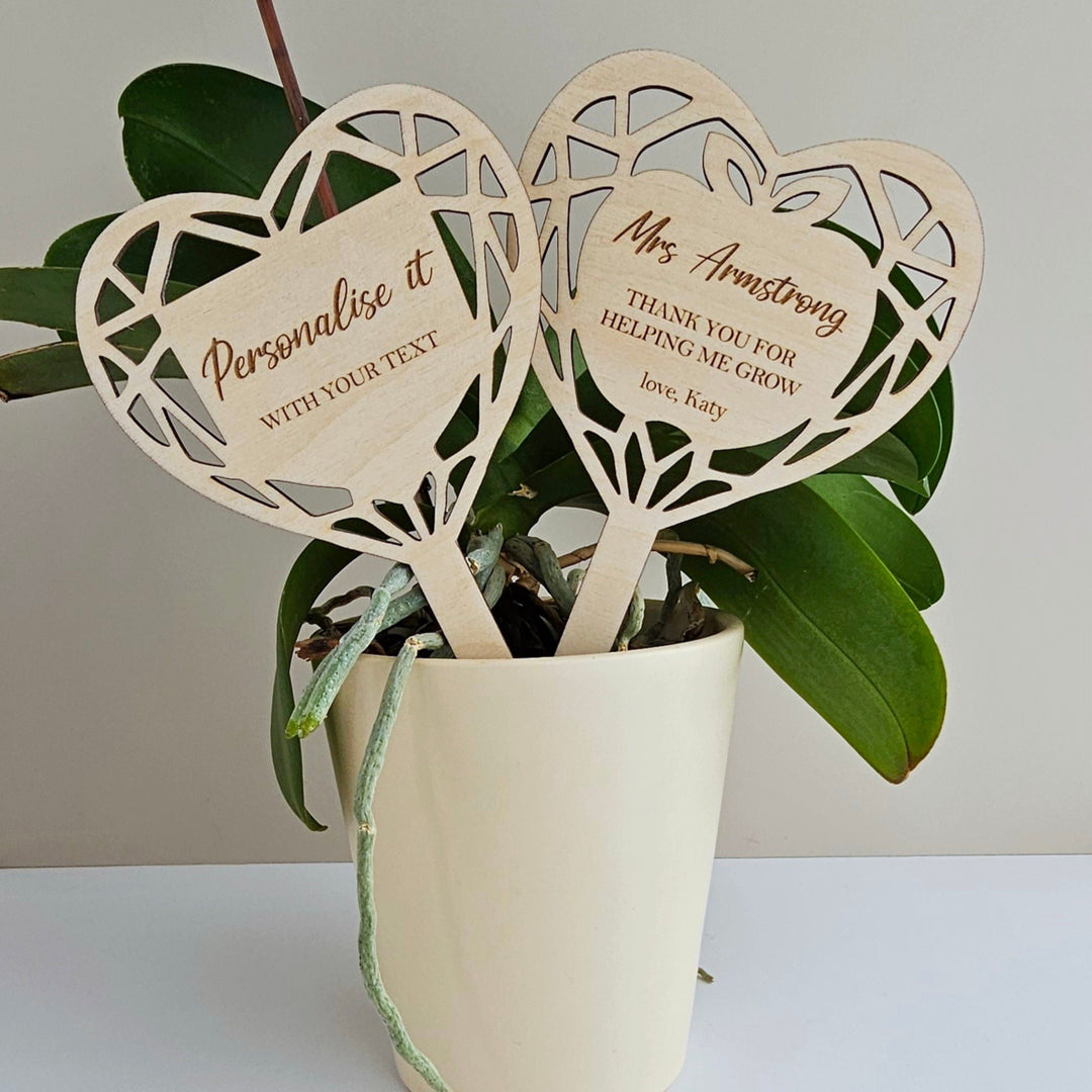 Personalised Wooden Plant Tag - Anniversary, Mother's Day, Teacher Appreciation, Birthdays, New Home Gift