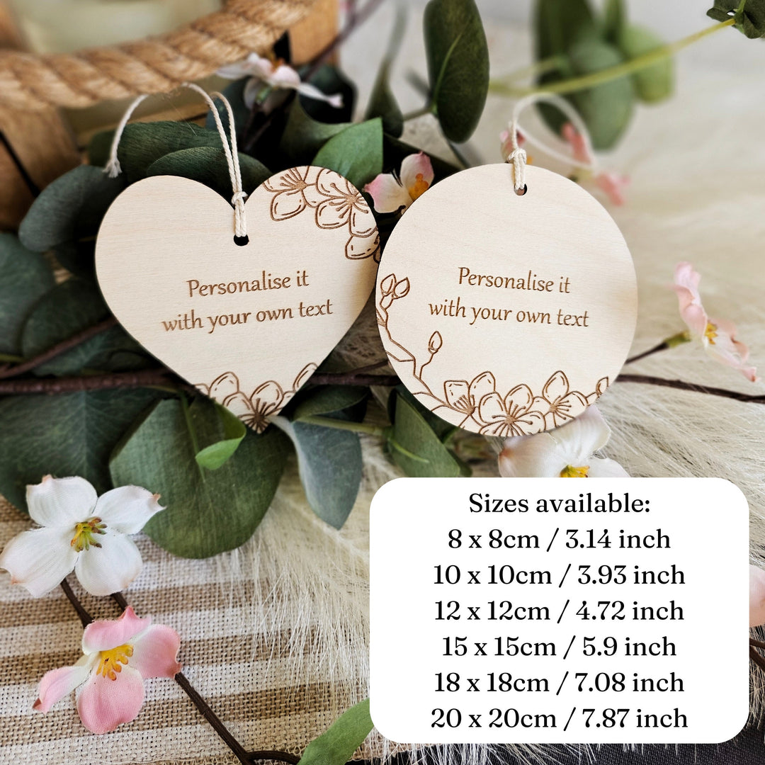 Personalised Wooden Gift Tag - Spring Flowers