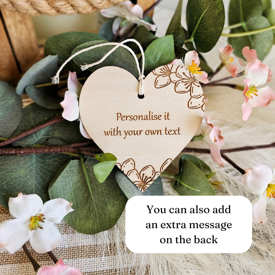 Personalised Wooden Gift Tag - Spring Flowers