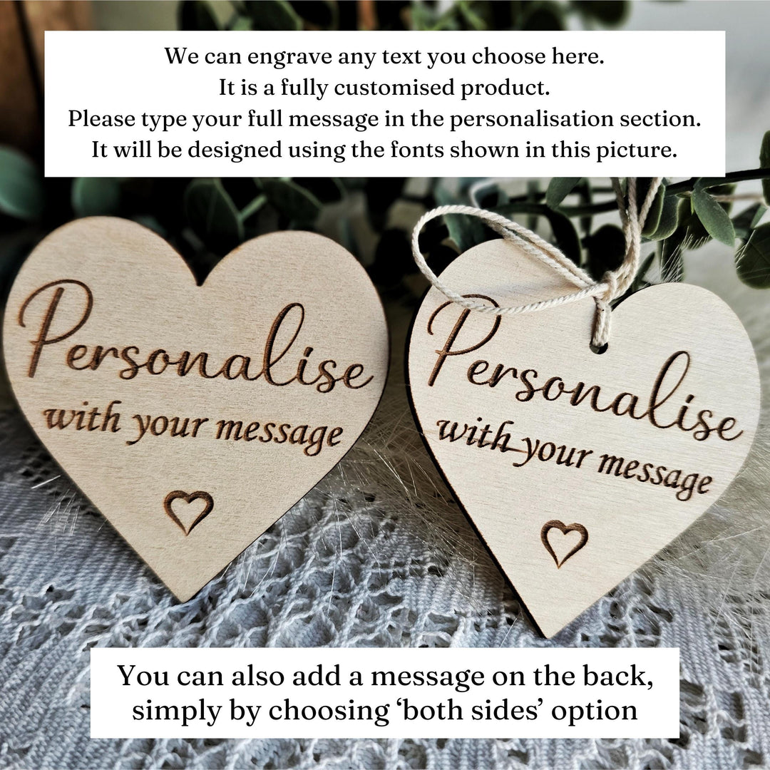 Personalised wooden anniversary gift tag - Keepsake ornament