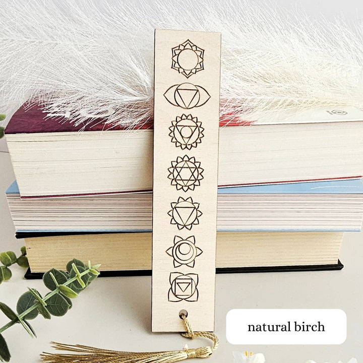 Chakra Yoga Wooden Bookmark - Personalised Engraved Book Lover's Gift