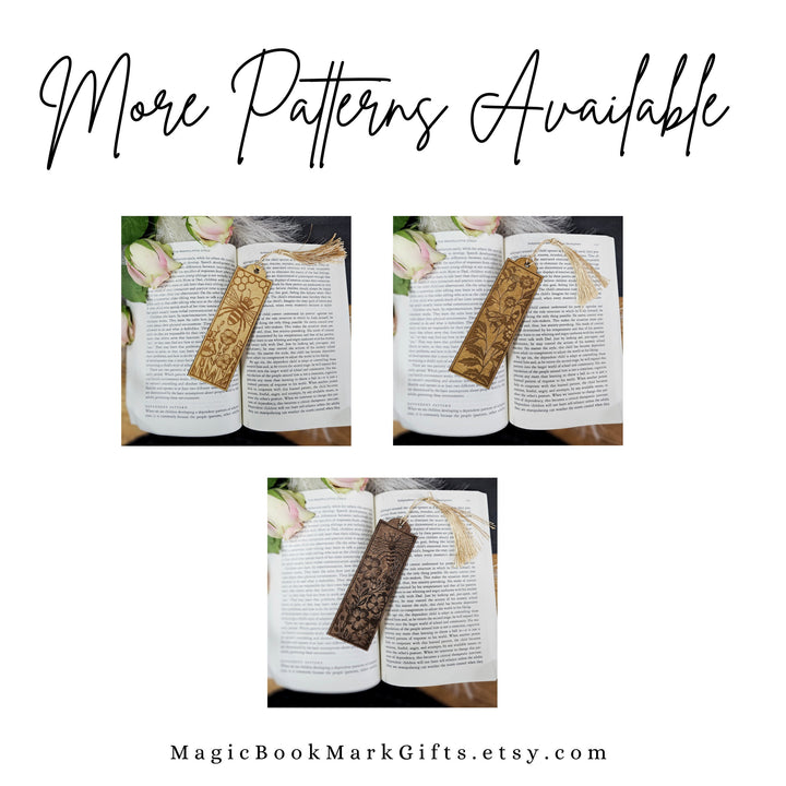 Bee Wooden Bookmark, Personalised Laser Engraved Gift for Book Lover