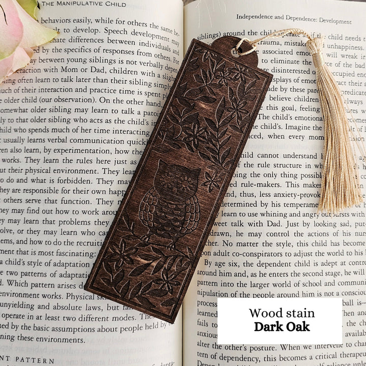 Owl Wooden Bookmark, Personalised Laser Engraved Book Lover Gift