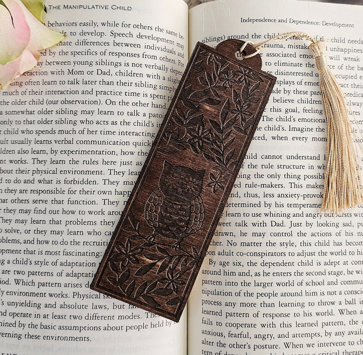 Owl Wooden Bookmark, Personalised Laser Engraved Book Lover Gift