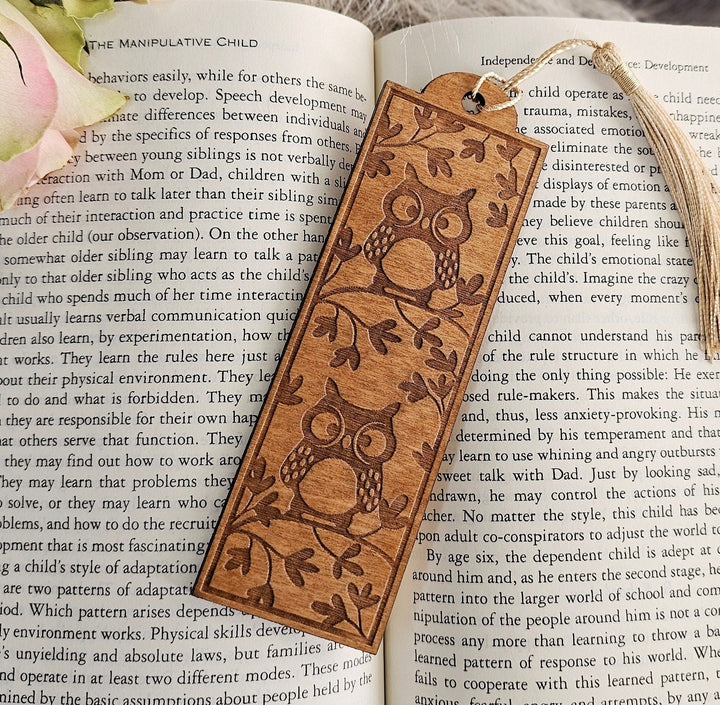 Owl Wooden Bookmark, Personalised Laser Engraved Book Lover Gift