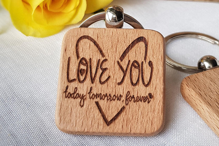 Wooden Keyring - Love You Today Tomorrow Forever