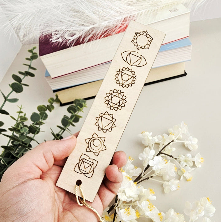 Chakra Yoga Wooden Bookmark - Personalised Engraved Book Lover's Gift