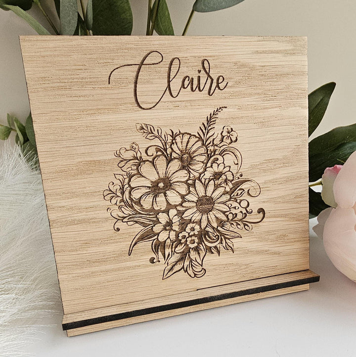 Birthday Gift Floral Wooden Plaque - Customised Wishes