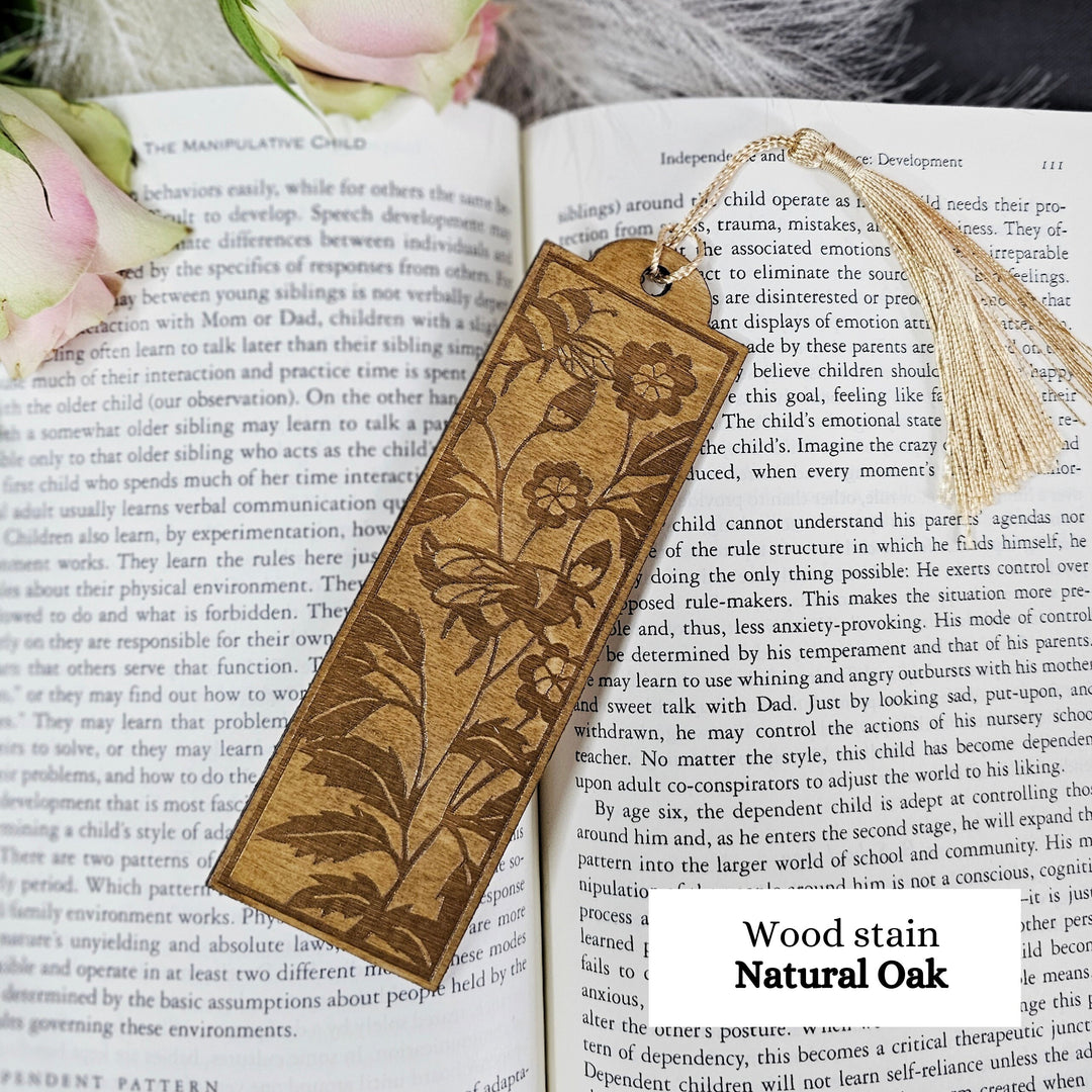 Bee Wooden Bookmark, Personalised Laser Engraved Gift for Book Lover