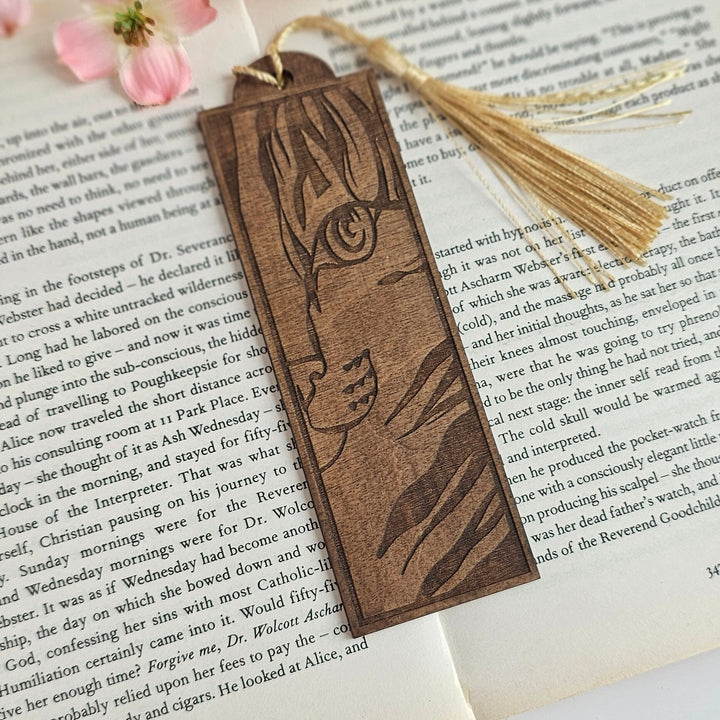 Wild Cat Wooden Bookmark - Personalised Book Lover's Engraved Gift