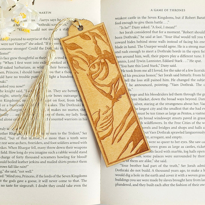 Tiger Wooden Bookmark - Personalised Book Lover's Engraved Gift