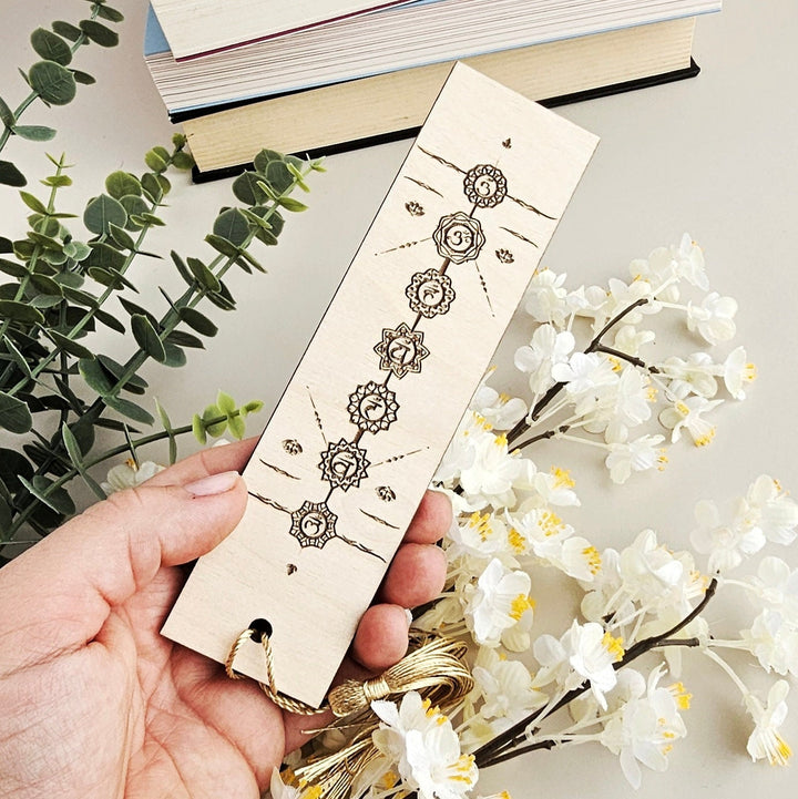 Chakra Yoga Wooden Bookmark - Personalised Engraved Book Lover's Gift