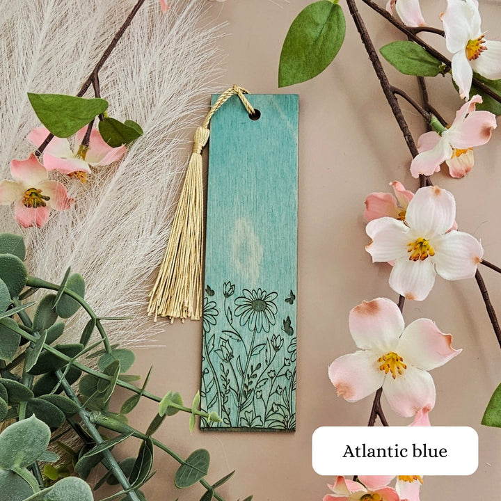 Floral Wooden Bookmark - Personalised Book Lover's Engraved Gift