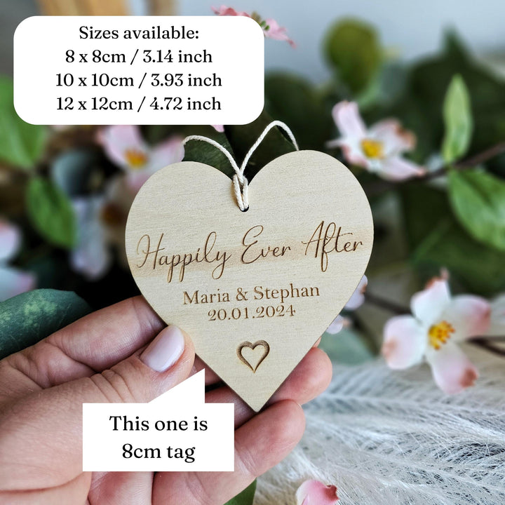 Happily Ever After Keepsake - Personalised Rustic Boho Wedding Gift Tag