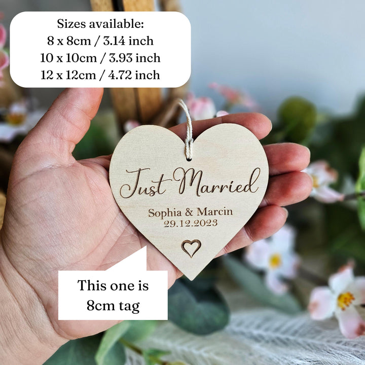 Just Married Keepsake - Personalised Rustic Boho Wedding Gift Tag