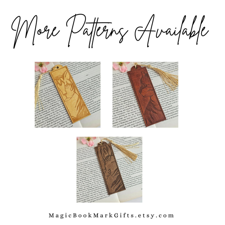 Wild Cat Wooden Bookmark - Personalised Book Lover's Engraved Gift