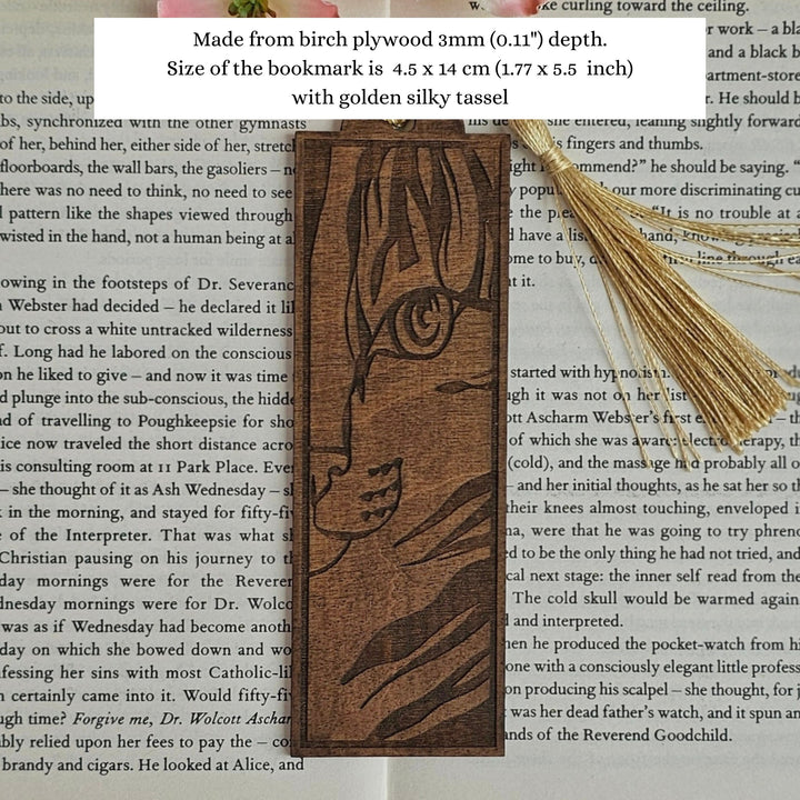 Wild Cat Wooden Bookmark - Personalised Book Lover's Engraved Gift