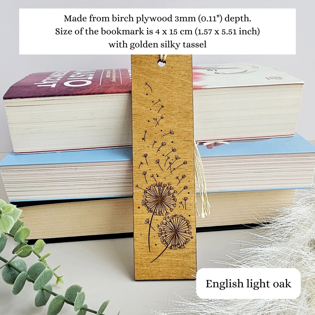 Floral Wooden Bookmark - Personalised Book Lover's Engraved Gift