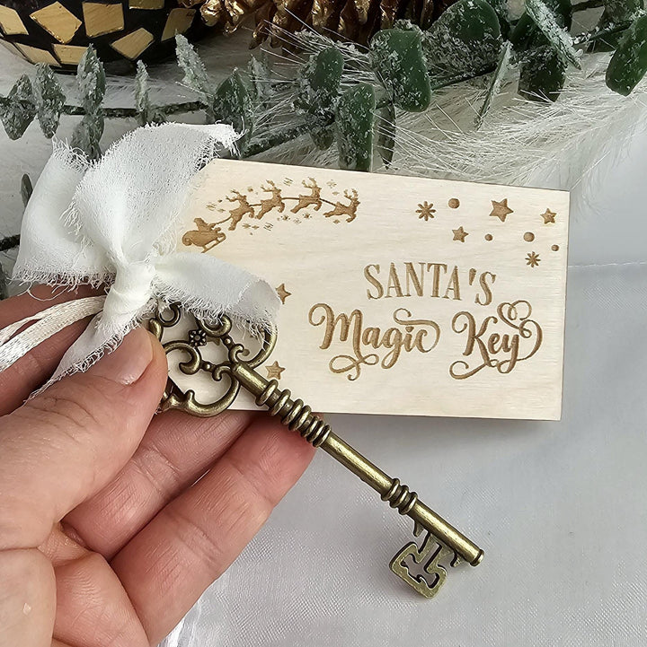 Personalised Santa's Magic Key, No Chimney Special Key for Father Christmas, Christmas Eve Box Accessory, Xmas Keepsake Traditions