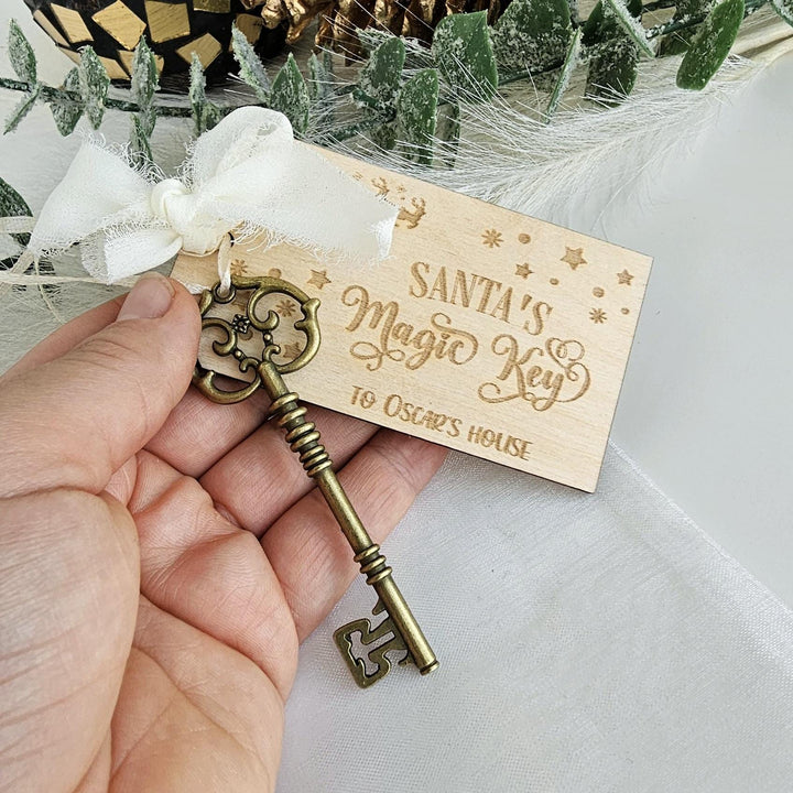 Personalised Santa's Magic Key, No Chimney Special Key for Father Christmas, Christmas Eve Box Accessory, Xmas Keepsake Traditions