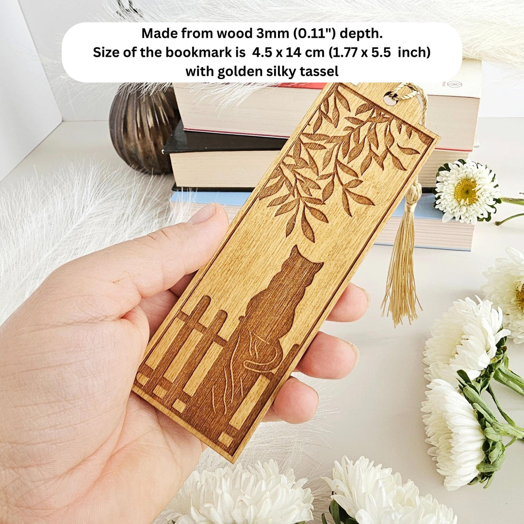 Personalised Cats Wooden Bookmark, Laser Engraved Book Lover Gift - Birthday, Children, Adults, Teacher, School Leavers, Animals Friends