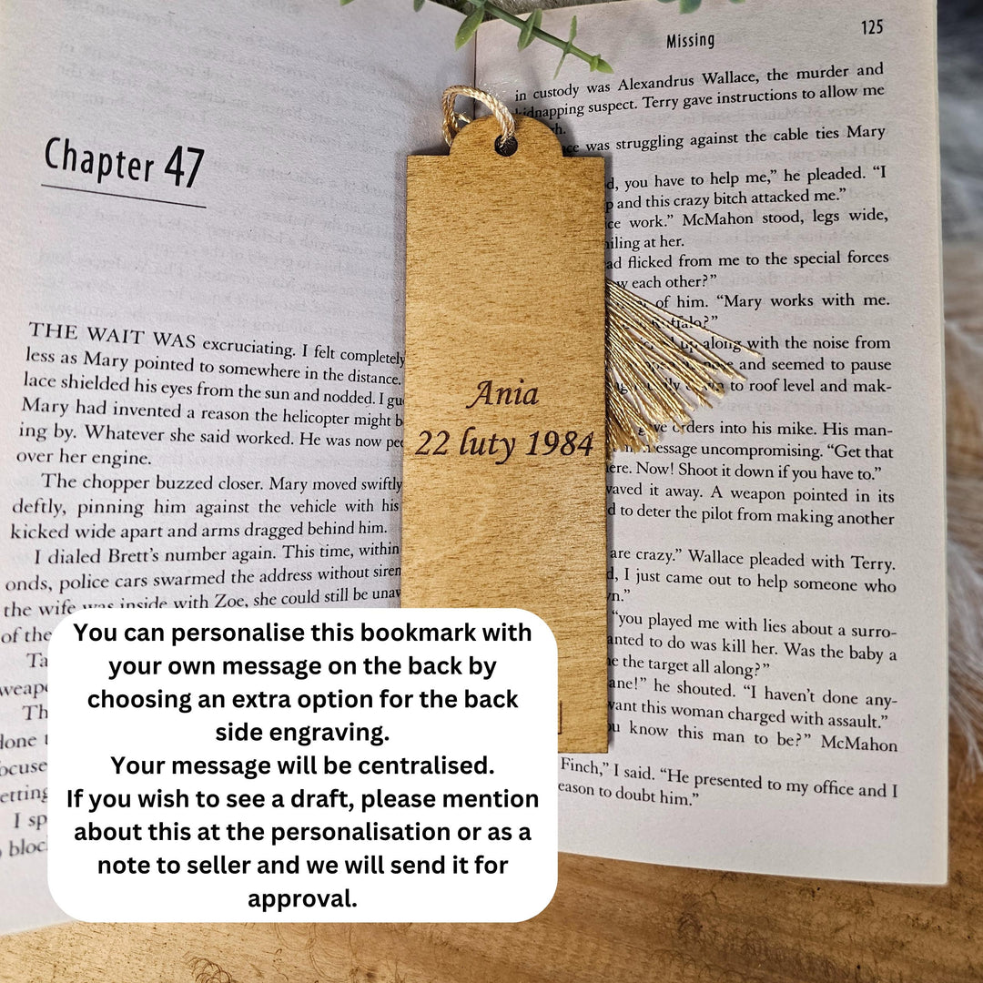 Personalised Cats Wooden Bookmark, Laser Engraved Book Lover Gift - Birthday, Children, Adults, Teacher, School Leavers, Animals Friends