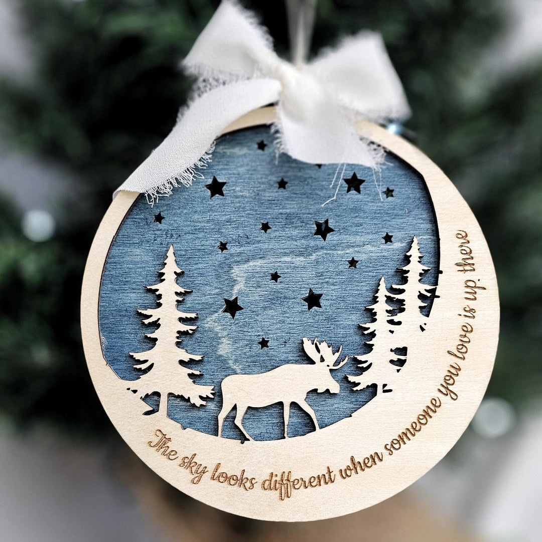 The Sky Looks Different Memorial Keepsake, Sympathy Gift, Loss Of Father Mom, In Loving Memory Bereavement Present, Christmas Ornament