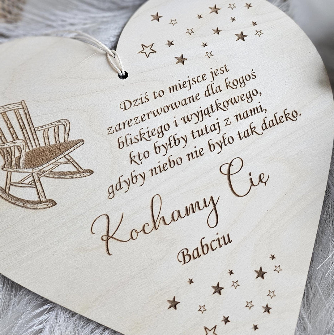 Christmas Chair Reserved Plaque, Personalised In Loving Memory Name Seat Sign, If Heaven Weren't So Far Away, Remembrance Wooden Keepsake