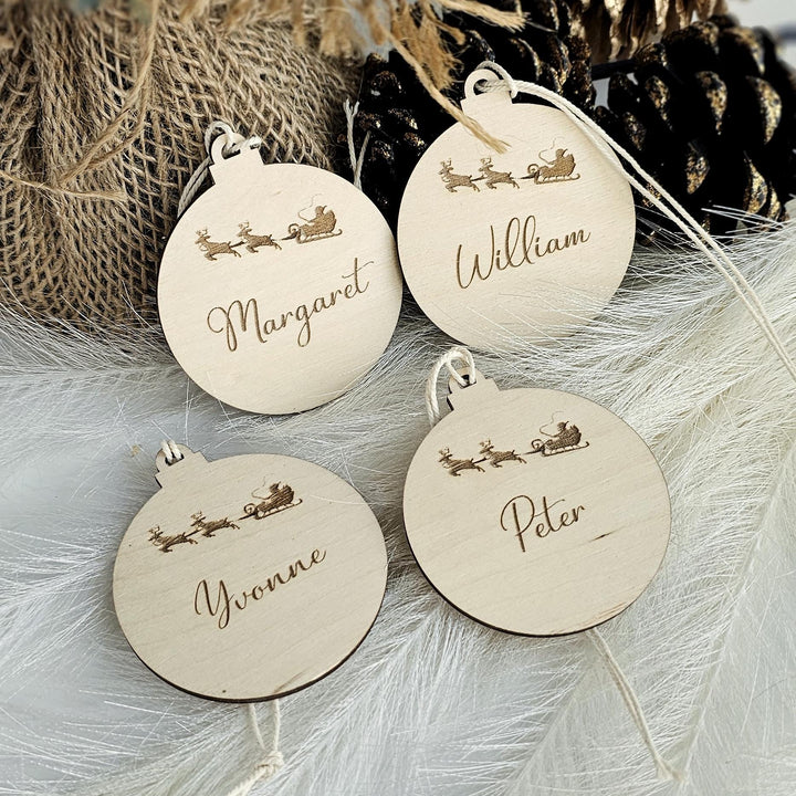 Personalised Christmas Bauble - Teacher Pupil Student Coworker Customer Gift - Engraved Wooden Keepsake for Secret Santa, Festive Ornament